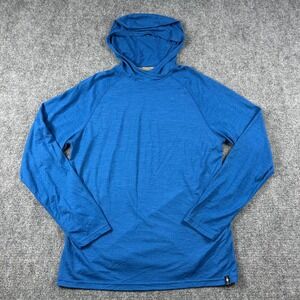 Smartwool Hoodie Mens Large Blue Merino Sport 150 Long Sleeve Pullover Active